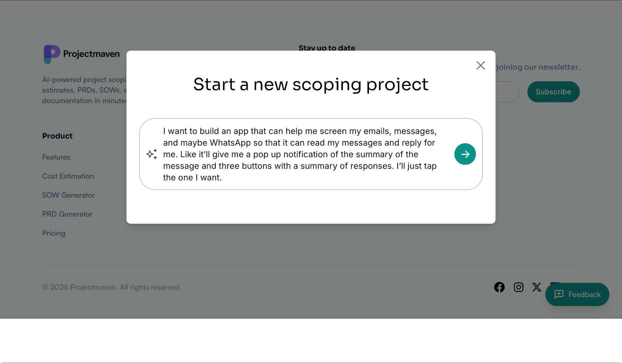 I built a product in 20 minutes with Projectmaven